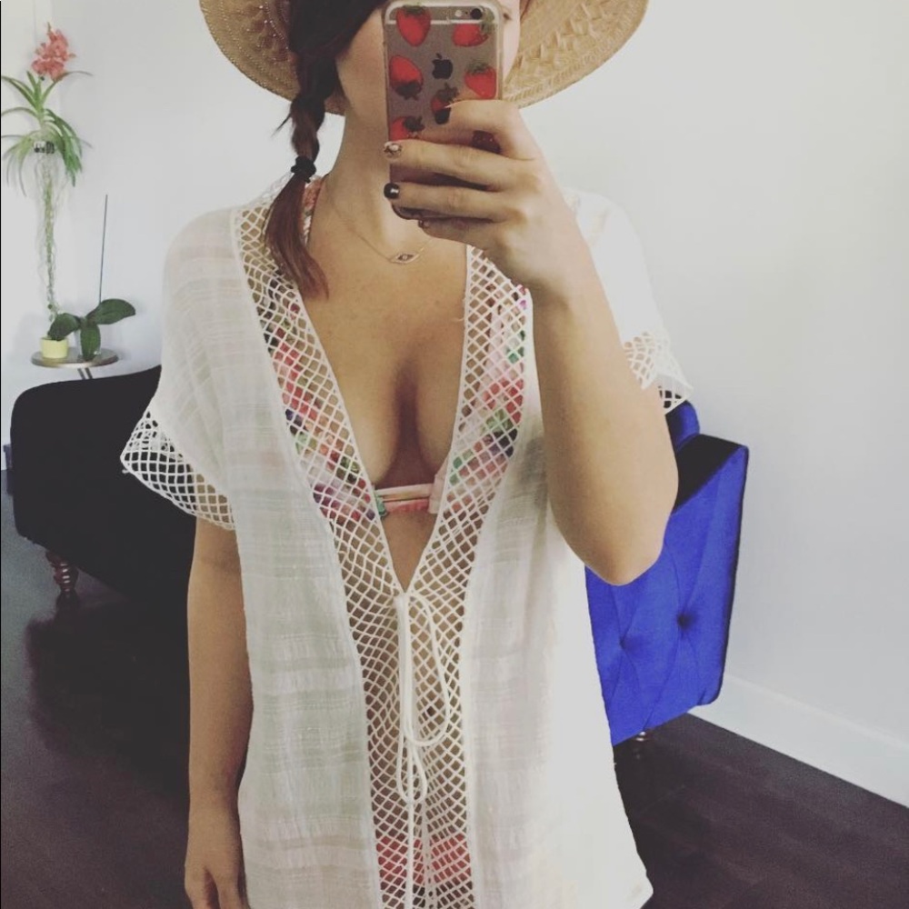 Tie front beach cover up